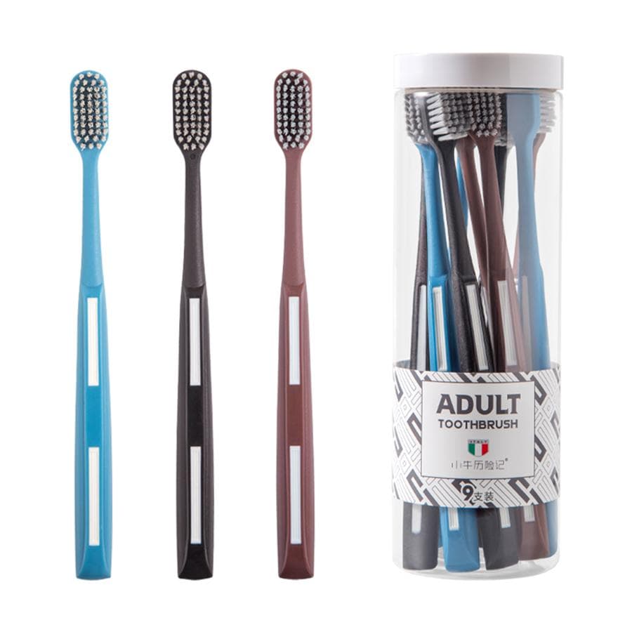 9Pcs/set Hard Bristled Manual Toothbrush Suitable For Men Adult Home Teeth Deep Cleaning Brush Oral Care 9pcs