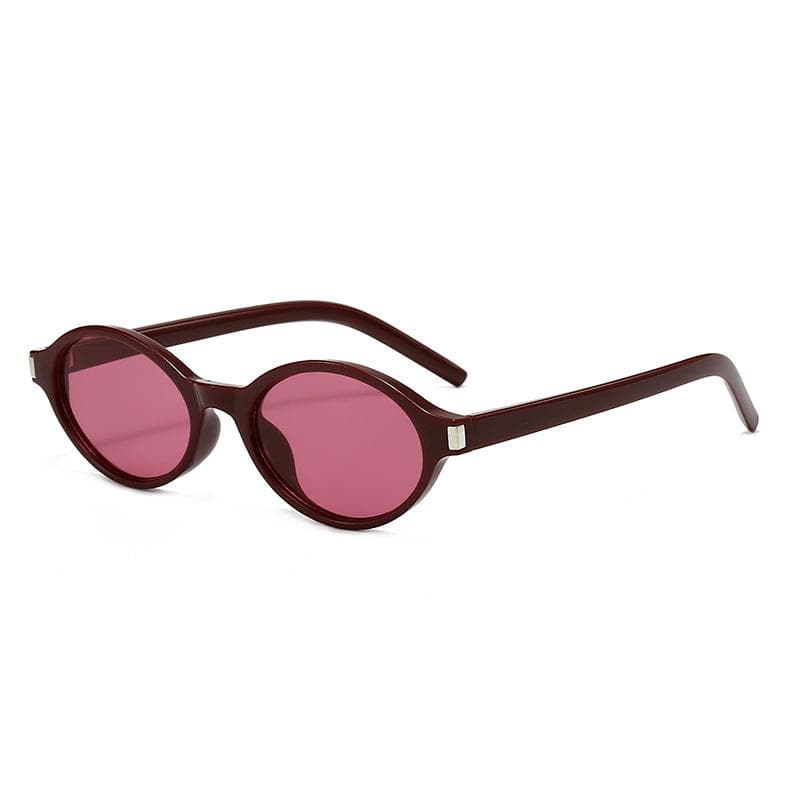 Classic Oval Vintage Sunglasses Women Men Luxury Designer Punk Shades UV400 Protection Stylish Rivet Sun Glasses