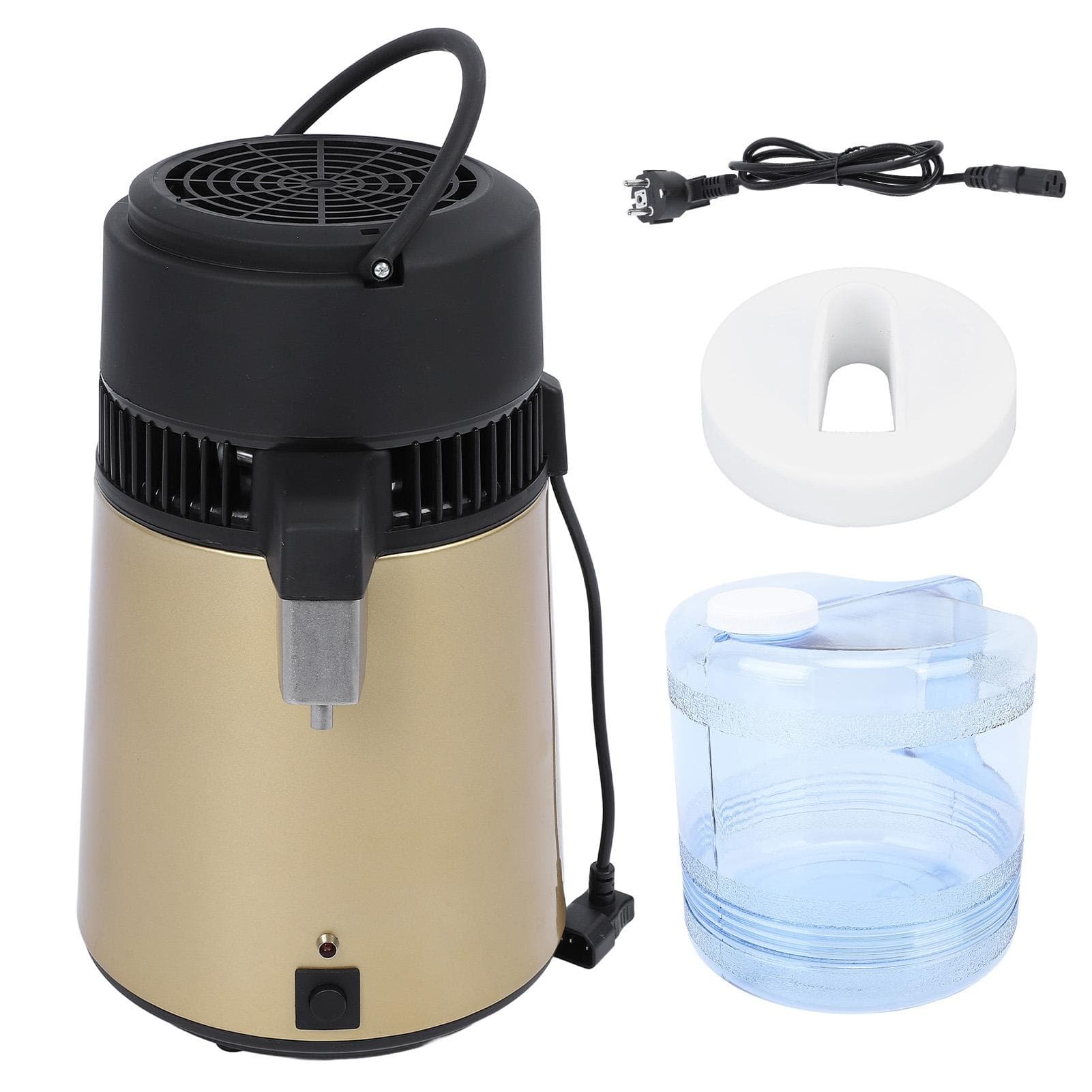 4L Distilled Water Maker 750W Gold Automatic Countertop Water Distiller with Single Button Blue L
