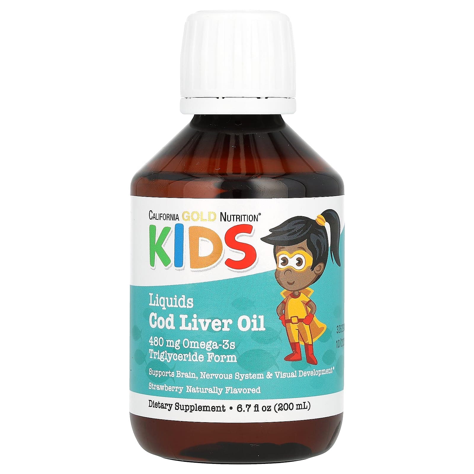 California Gold Nutrition, Norwegian Children's Cod Liver Oil, Natural Strawberry Flavor, 6.7 fl oz (200 ml)