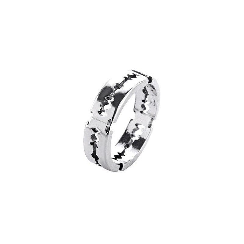 Charm Exaggerated Blade Ring Men's Rock Punk Razor Ring Ring Party Ladies Fashion Jewelry Gifts silver