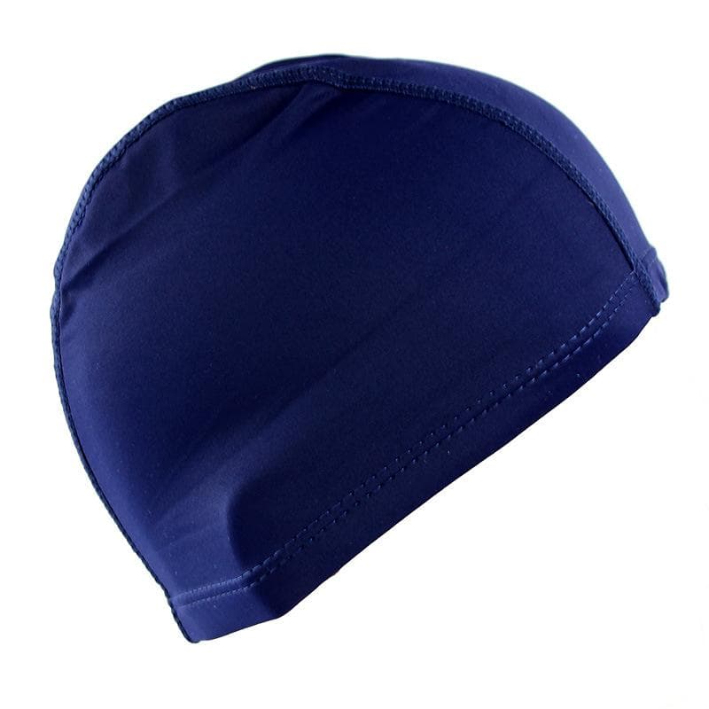 1Pc Solid Color Cloth Swimming Cap Men's and Women's Long Hair Nylon Cloth Hat Free Size for Men & Women Solid Color navy blue