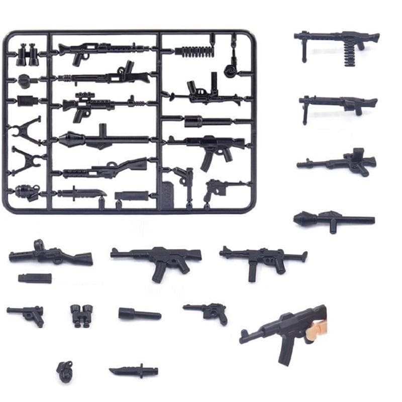MOC Scene Submachine Gun Assault Rifle Minifigures Parts Assembly Building Block Bricks Model Building Kits Kids Education Toys 8.5mm