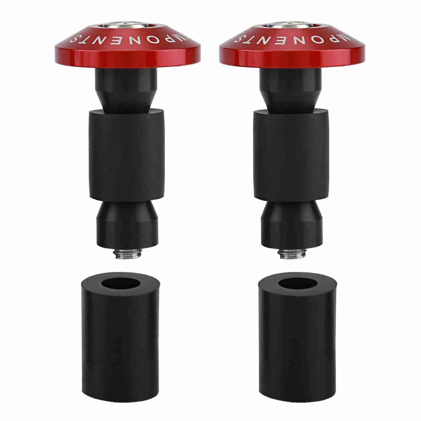 22mm 78inch Motorcycle Handlebar End Slider Plug Caps for Racing ATV Offroad Red