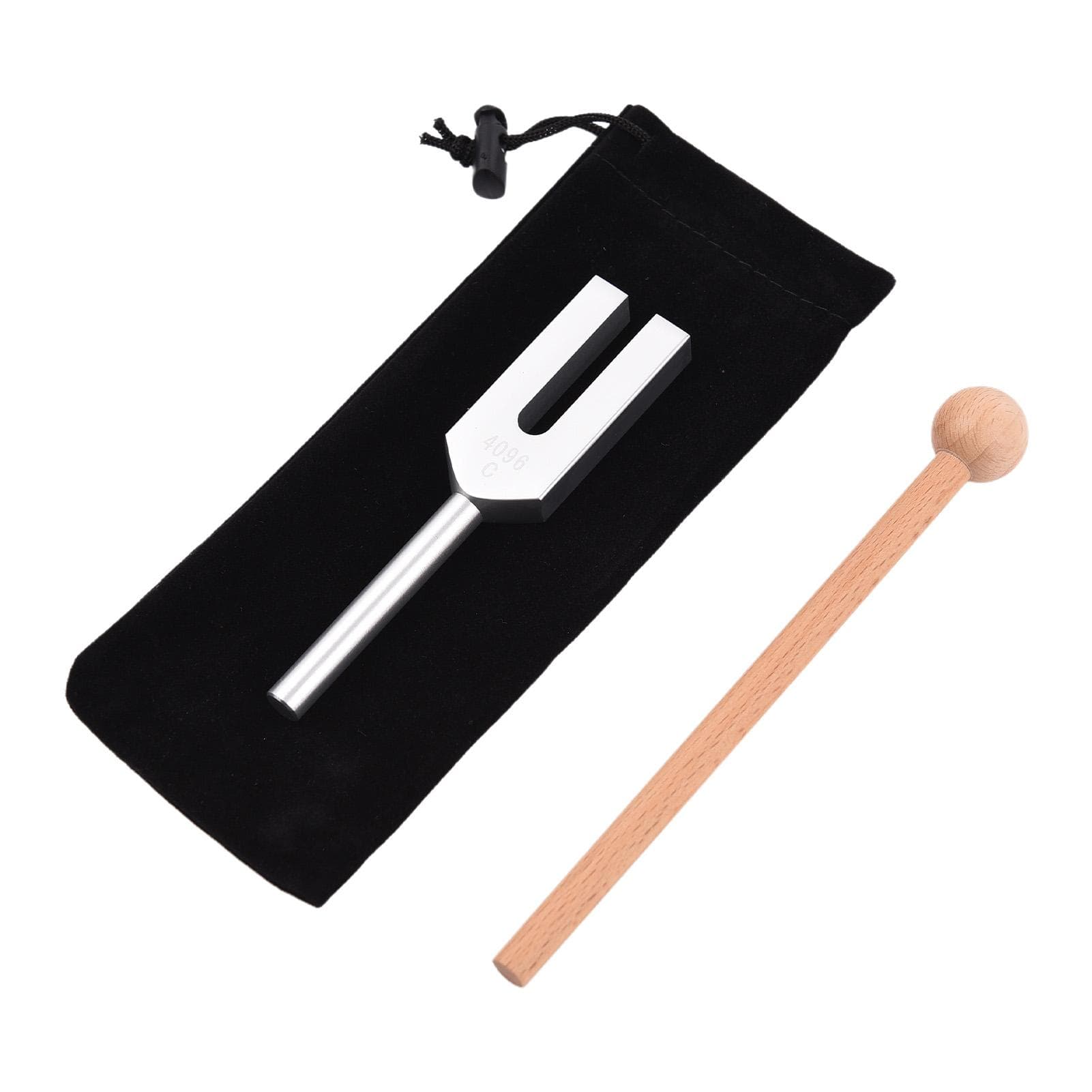4096Hz Tuning Fork with Wooden Hammer for Sound Musical Instrument Yoga Relaxation Aluminum Alloy