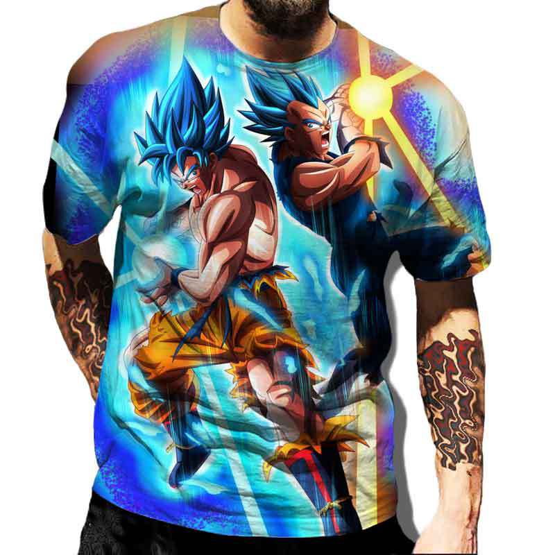 Anime Vegeta Tshirt Dragon- Balls T Shirts Men's T-Shirt Classic Man Clothes Harajuku Graphic Printed Clothing Summer Tops Tees S