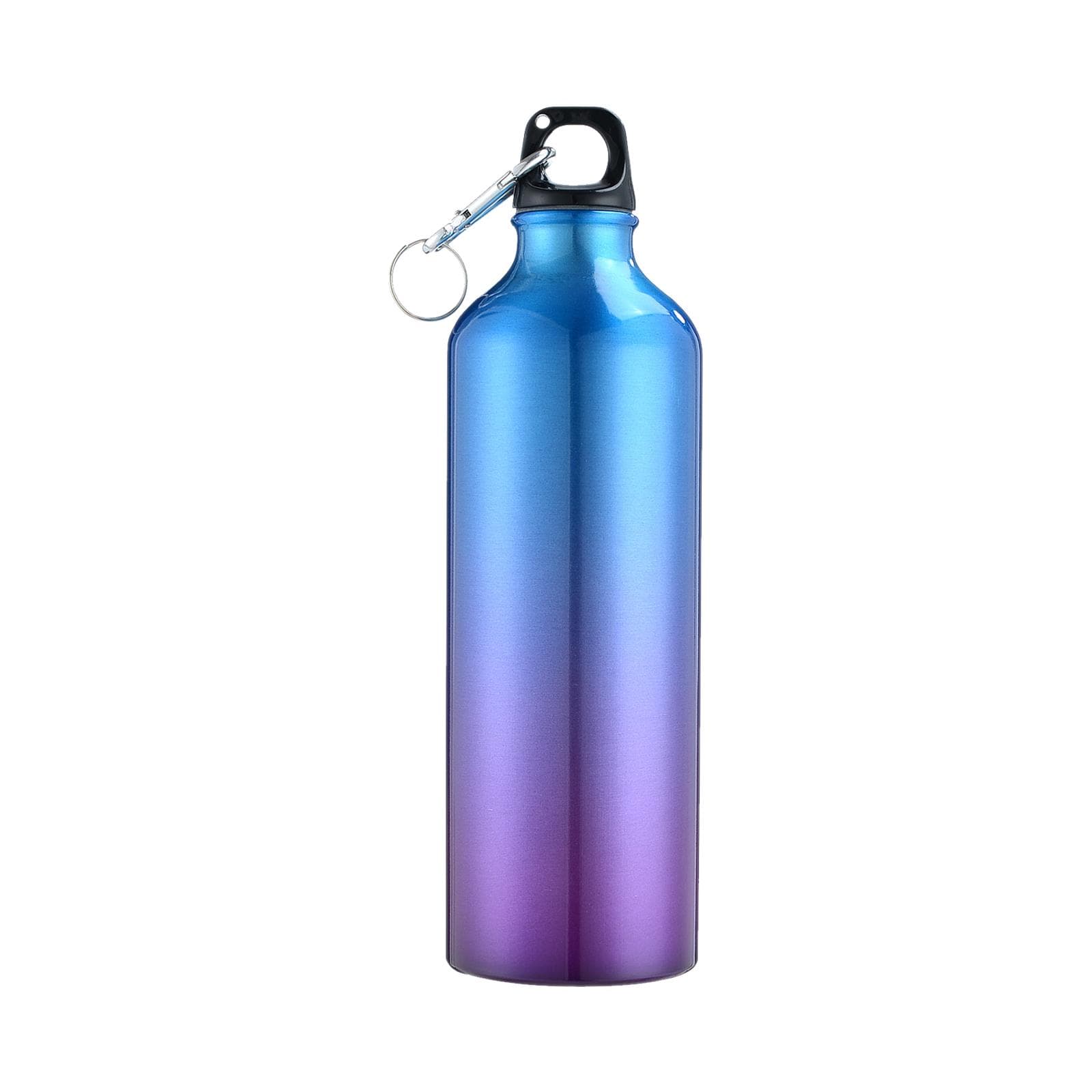 750mL Water Bottles with Carabiner Portable Aluminum Water Bottle Reusable Leakproof Water Jug for multicolour