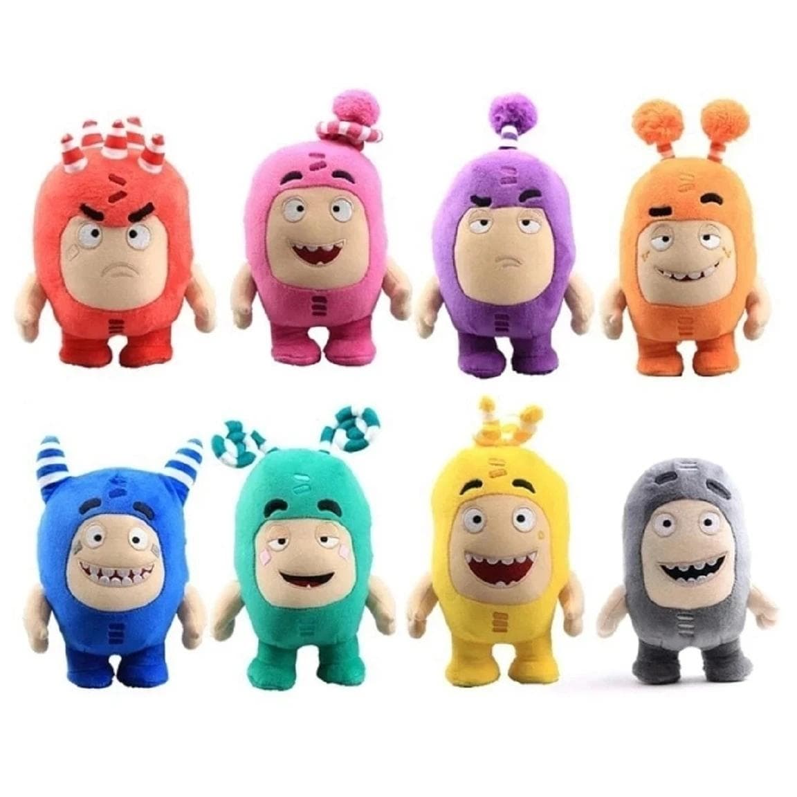 8pcs/Lot Oddbods Cartoon 18CM Fuse Jeff Newt Odd ZEE Bods Stuffed Plush Toy Doll for Kids Gifts PP Cotton Home Decoration 8Pcs