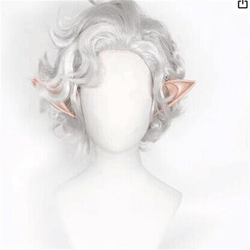 Astarion Cosplay Wig Baldur's Gate3 Vampire Wig High Quality Slivery Curly Heat Resistant Hair Anime Cosplay Wigs + Wig Cap One Size