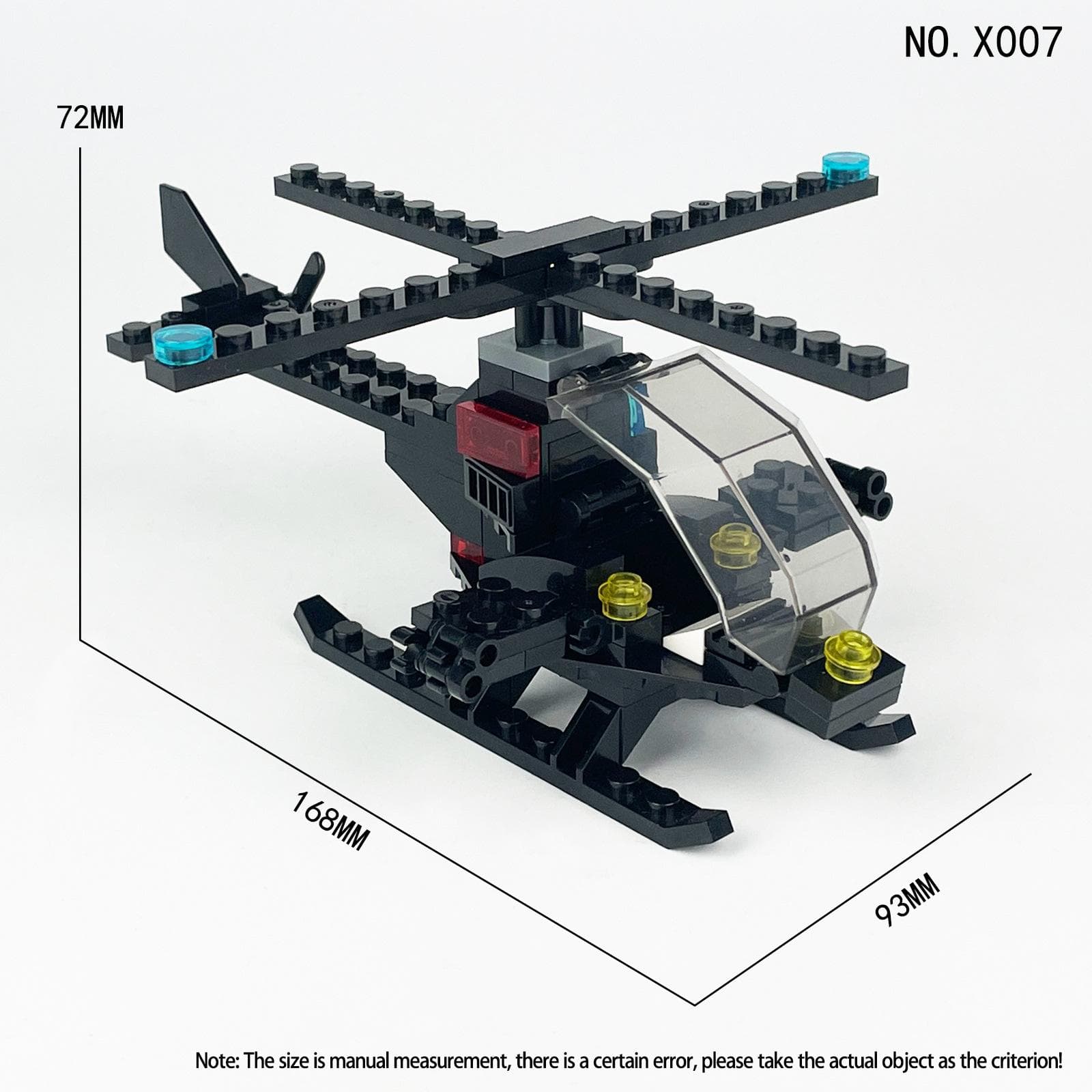 X007 Mini Small Plane Small Particle Black Hawk Helicopter Children's Building Blocks Toy Sea Rescue City