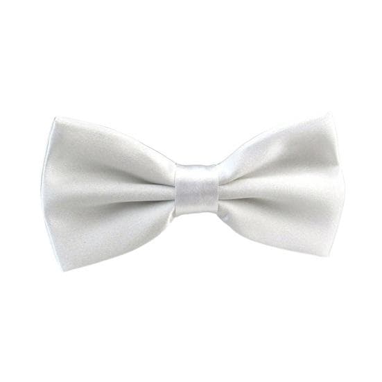 Men Bow Tie Detachable Design Adjustable Fit Solid Color Formal Bow Tie Business Suit Coat Bow Tie Accessory white