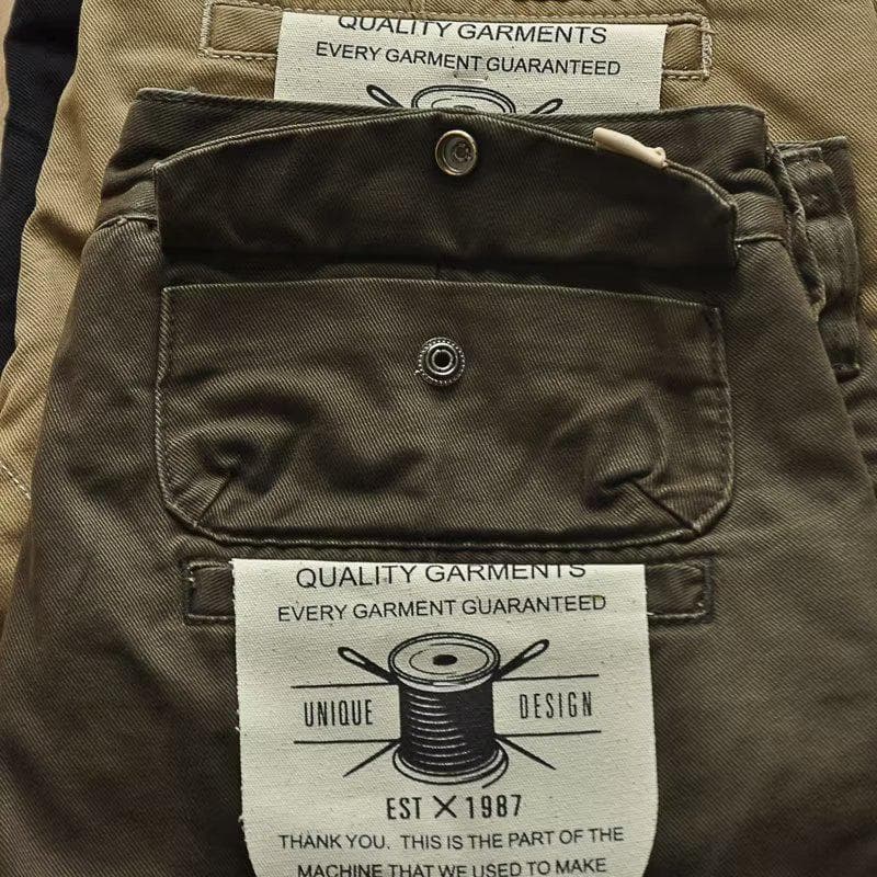Men's American Retro Dirt-Resistant Loose Straight Overalls Medium green