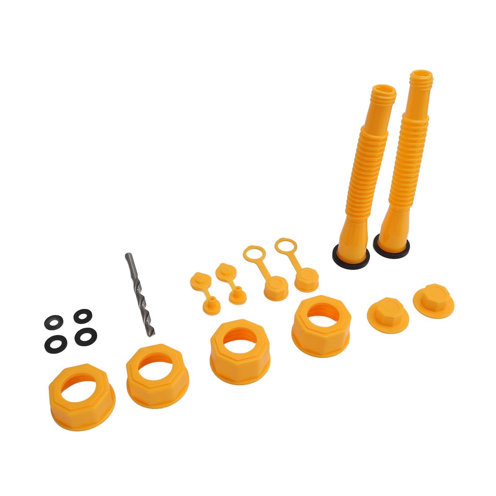 2 Sets Gas Can Spout Replacement Anti Spill Flexible Hose Vent Cover and Nozzle Set for 1 2 5 10