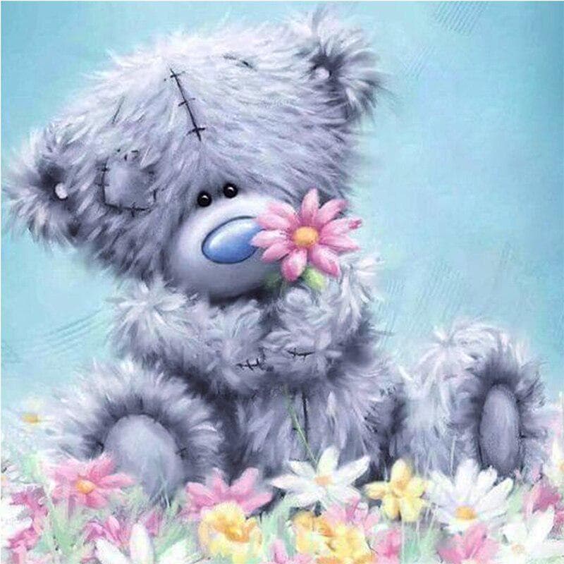 5D Diy Diamond Embroidery Mosaic Pattern Cartoon Bear Picture Home Decor Gift Round Diamond Painting 30x30CM