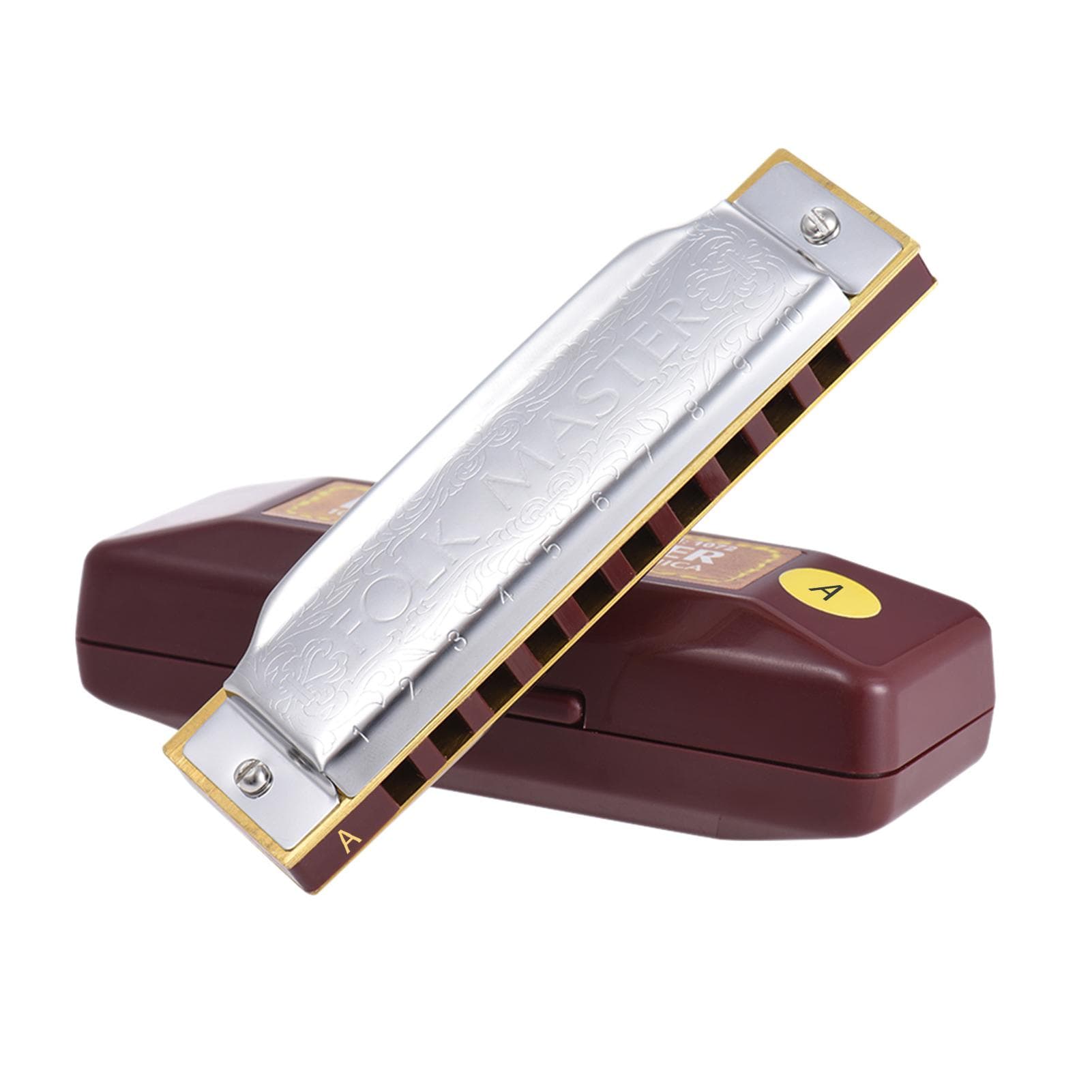 Suzuki 1072-B Folkmaster Standard 10-Hole Diatonic Harmonica Key of B 20 Tone for Beginner Student A