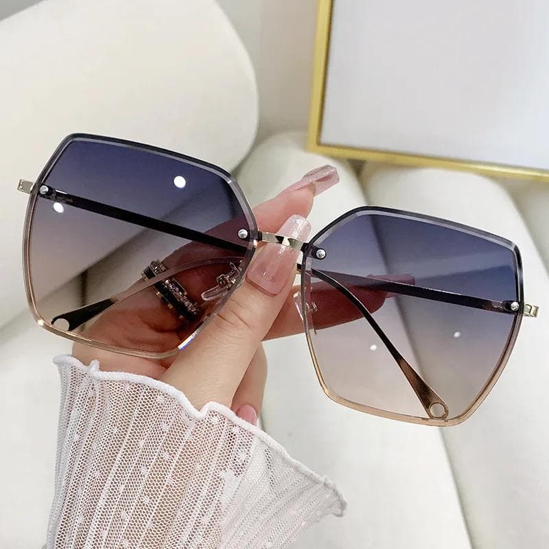Vintage Sunglasses for Women New Trend Large Frame Gradient Color Versatile Glasses Damskie Lentes De Sol Mujer Gafas other