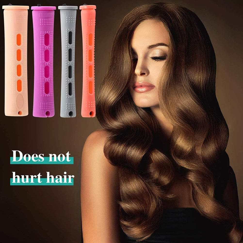 20Pcs Hair Perm Rods Set 5 Sizes Hair Rollers Plastic Cold Wave Rods Perming Rods Curlers yellow
