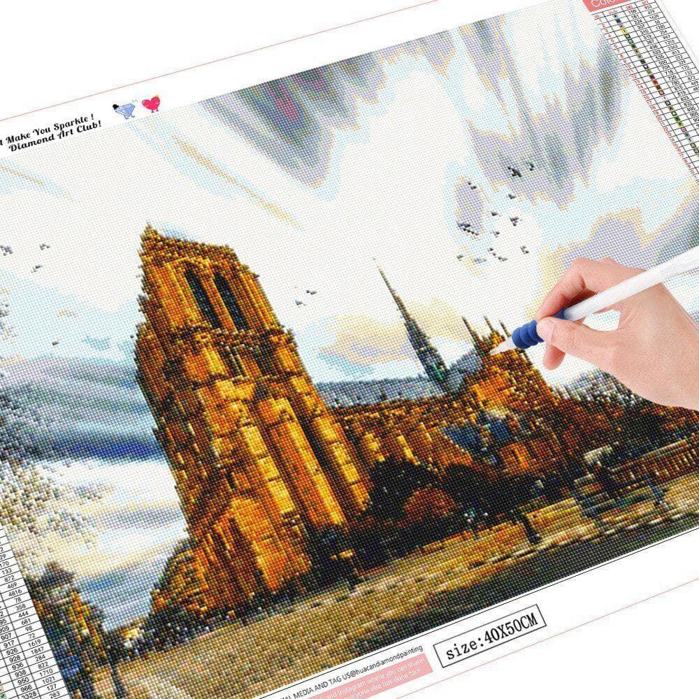 5D Diamond Painting Full Round Notre Dame De Paris Embroidery Sale Picture Rhinestone Diamond 20X30