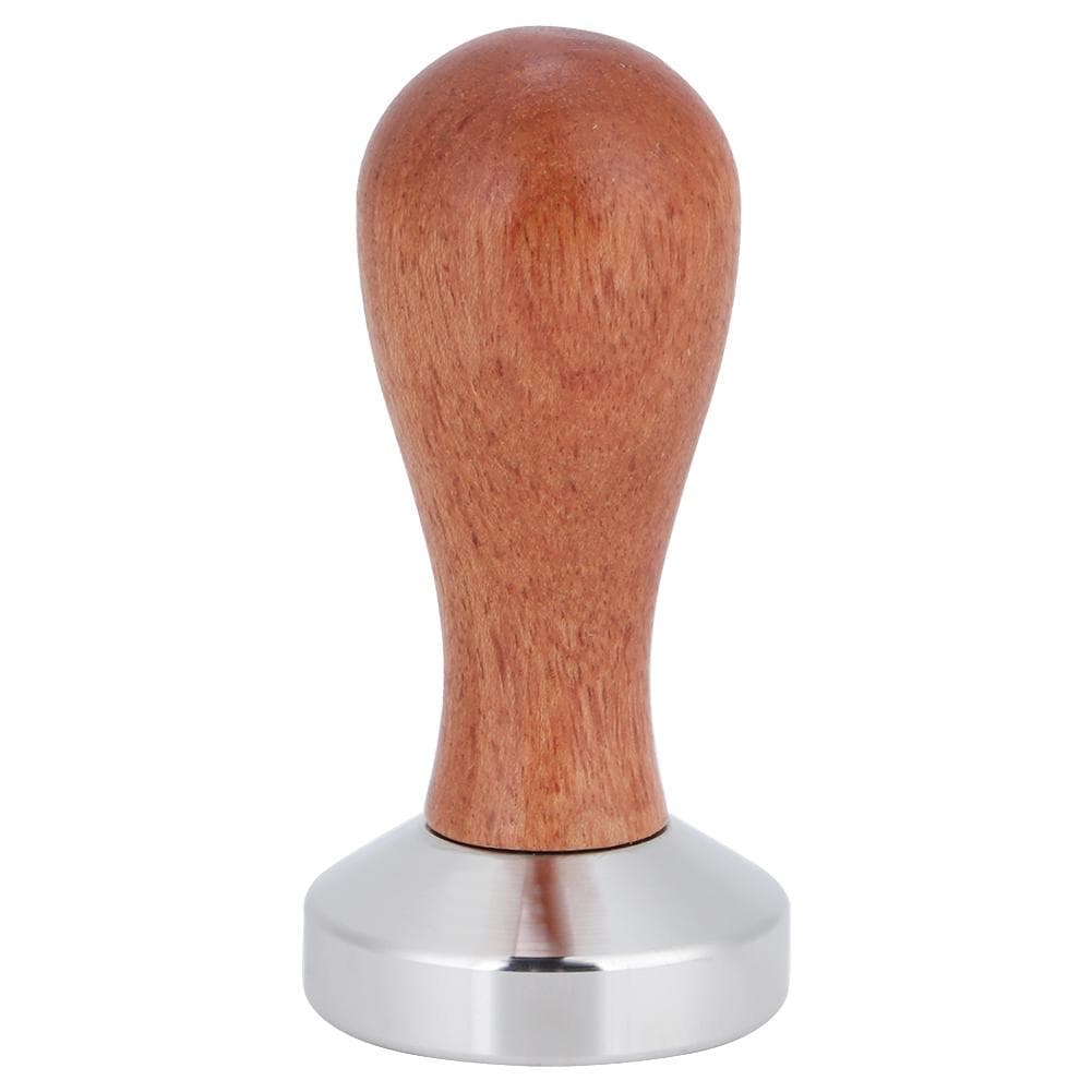 Stainless Steel Manual Coffee Powder Flat Tamper with Wood Handle Kitchen Accessories 49mm