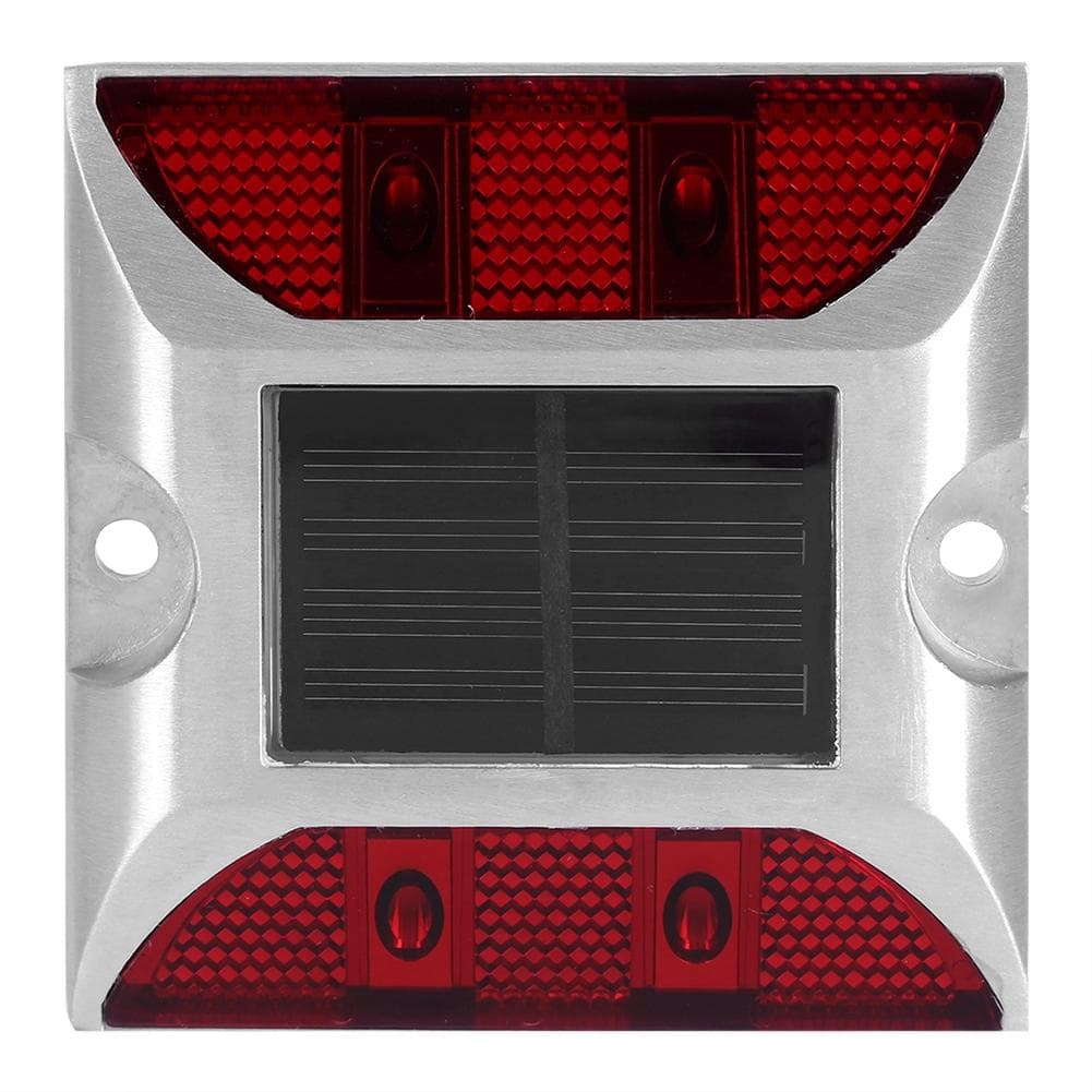 Aluminum Alloy Solar Power Waterproof 4 LED Lamp Outdoor Road Driveway Pathway Light Red