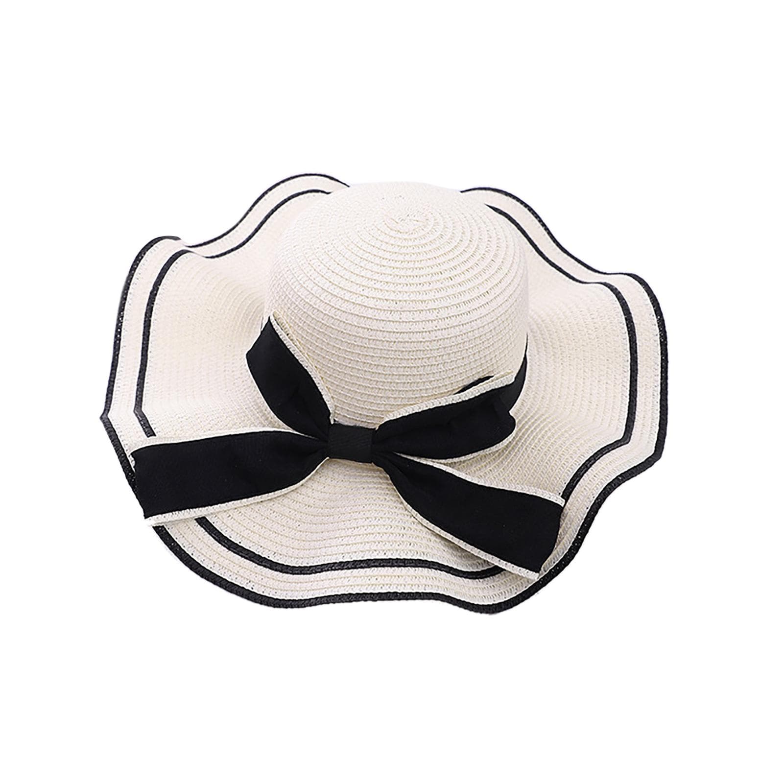 Women Hat Large Brim Summer UV Protection Breathable Comfortable Packable Fashion Beach Cap White M(56?58cm) white