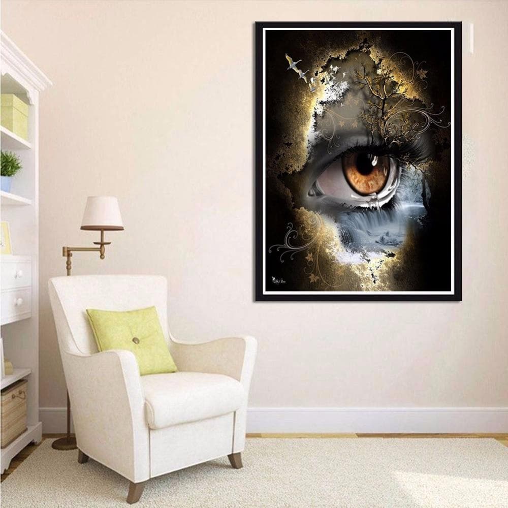 Diamond Painting Cross Stitch Kit Diamond Embroidery Mosaic Mysterious Eye Kit Pattern Picture 20X30CM