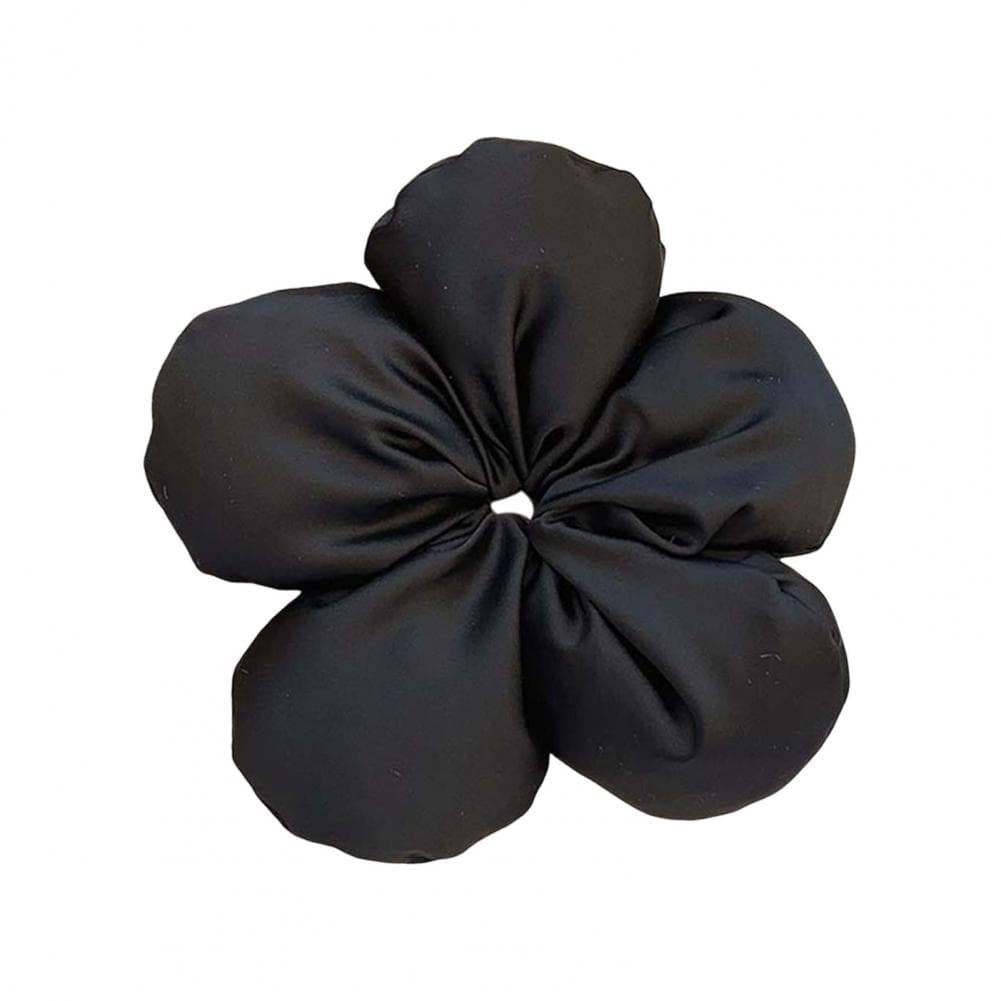 Solid Color Hair Tie Elegant Flower Hair Tie Set for Women 3d Sponge Hair Band with Safe Elastic Rope High-quality for Summer black