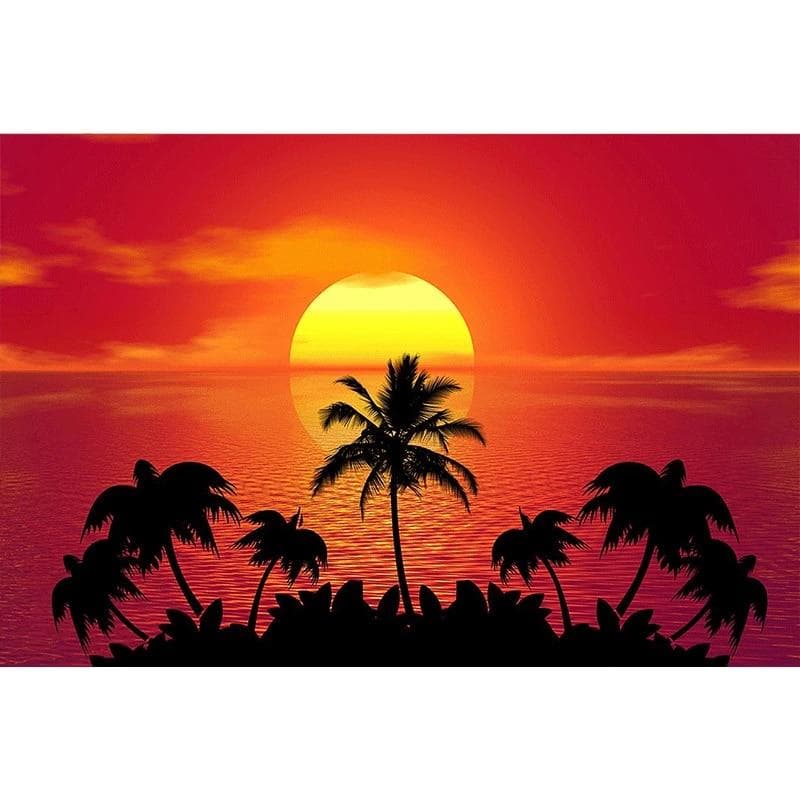 5D DIY Diamond Painting Sunset coconut tree Embroidery Cross Stitch Rhinestone Mosaic Home Decor 20X30CM