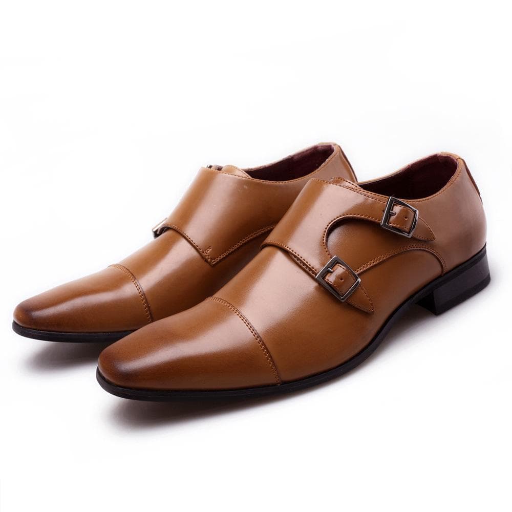 New Business Leather Shoes Men Formal Shoes Three-joint Monk Buckle Large Size Casual Leather Shoes Men 45