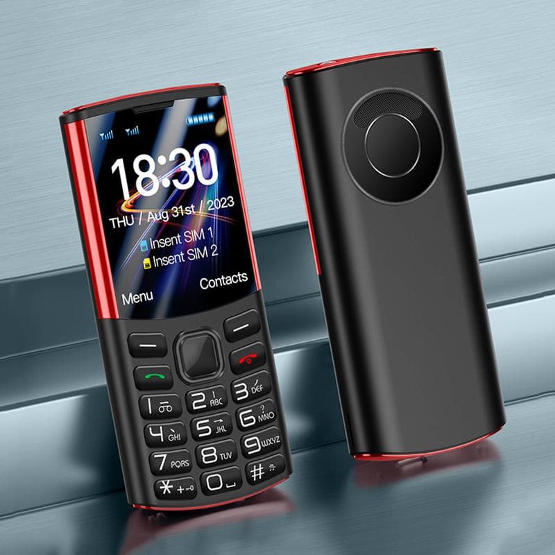 i78(H11) Mini 4G Button Mobile Phone 1.77inch Dual SIM LED Flashlight Voice King Loudspeaker Type-C Multimedia Feature Phone black