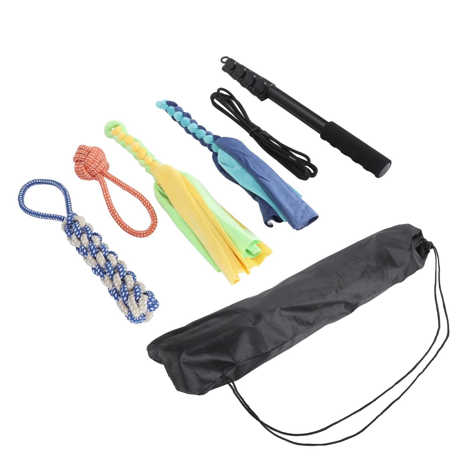 Interactive Flirt Pole Toy Fun Dog Extendable Teaser Wand Aluminum Alloy Flirt Pole with Lure for