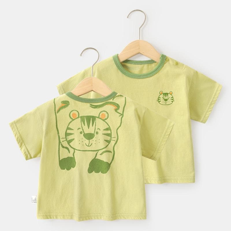 Single Piece Baby Clothes Casual Short-sleeved T-shirt Summer Clothes Boys Girls Baby Children Children Summer Half-sleeved Tops 120cm
