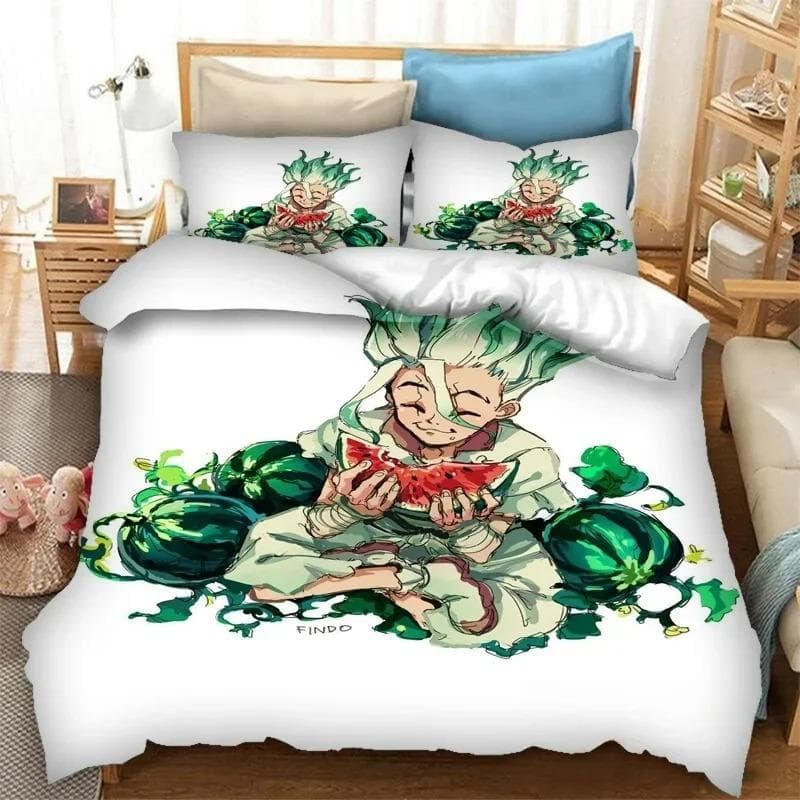 New Anime Dr.STONE 3D Print Bedding Set Duvet Covers Pillowcases Comforter Bedding Sets Bedclothes Duvet cover Sets 70x133cm 2pcs