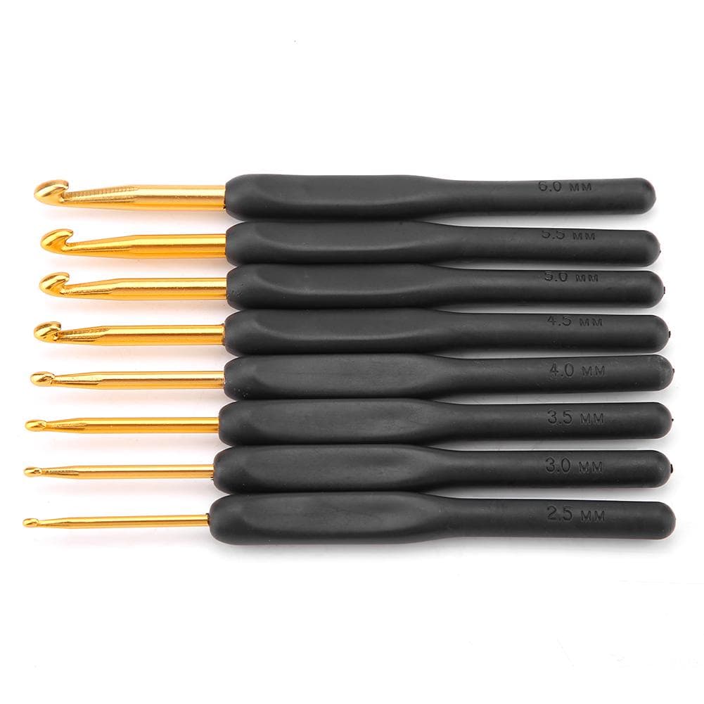 Black ABS Resin Handle Crochet Hooks Kit Aluminum Alloy Hook set Knitting Weave DIY Craft Needl