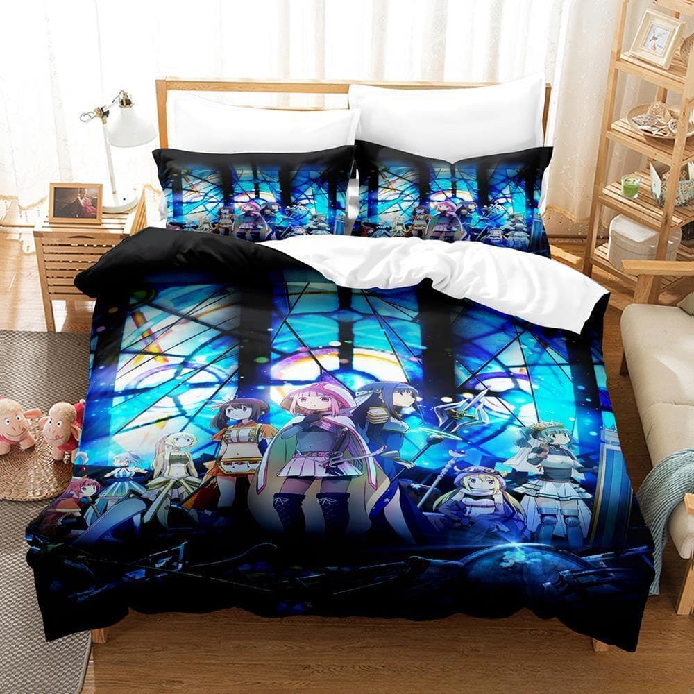 New 3D Kawaii Girl Anime Puella Magi Madoka Magica Bedding Set Cartoon Anime three-piece set Adult Kid Bedroom Duvet cover Sets EU Twin 135x200cm