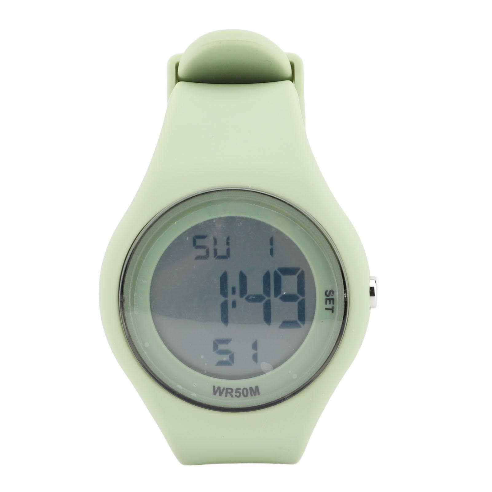 Kids Digital Watch Water Resistant Alarm Stopwatch EL Backlight Pedometer Calendar Chronograph light green