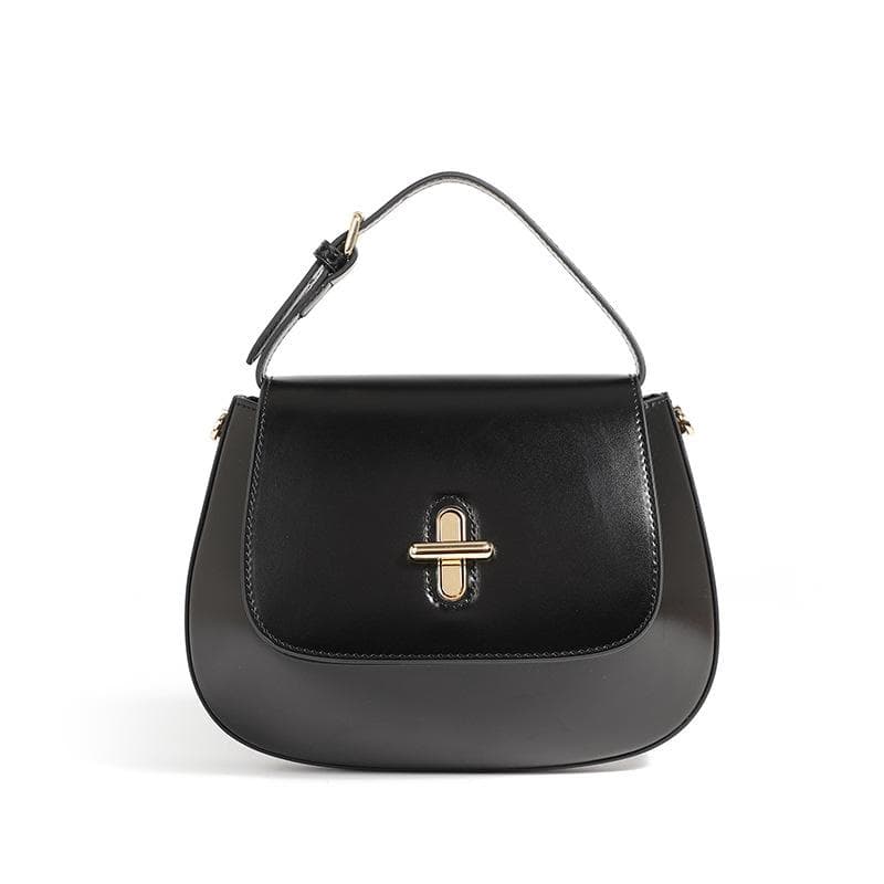 Women's Fashion Leather Crossbody Bag Light Luxury Small Sense Leather Bag for Women 23*2*17 black