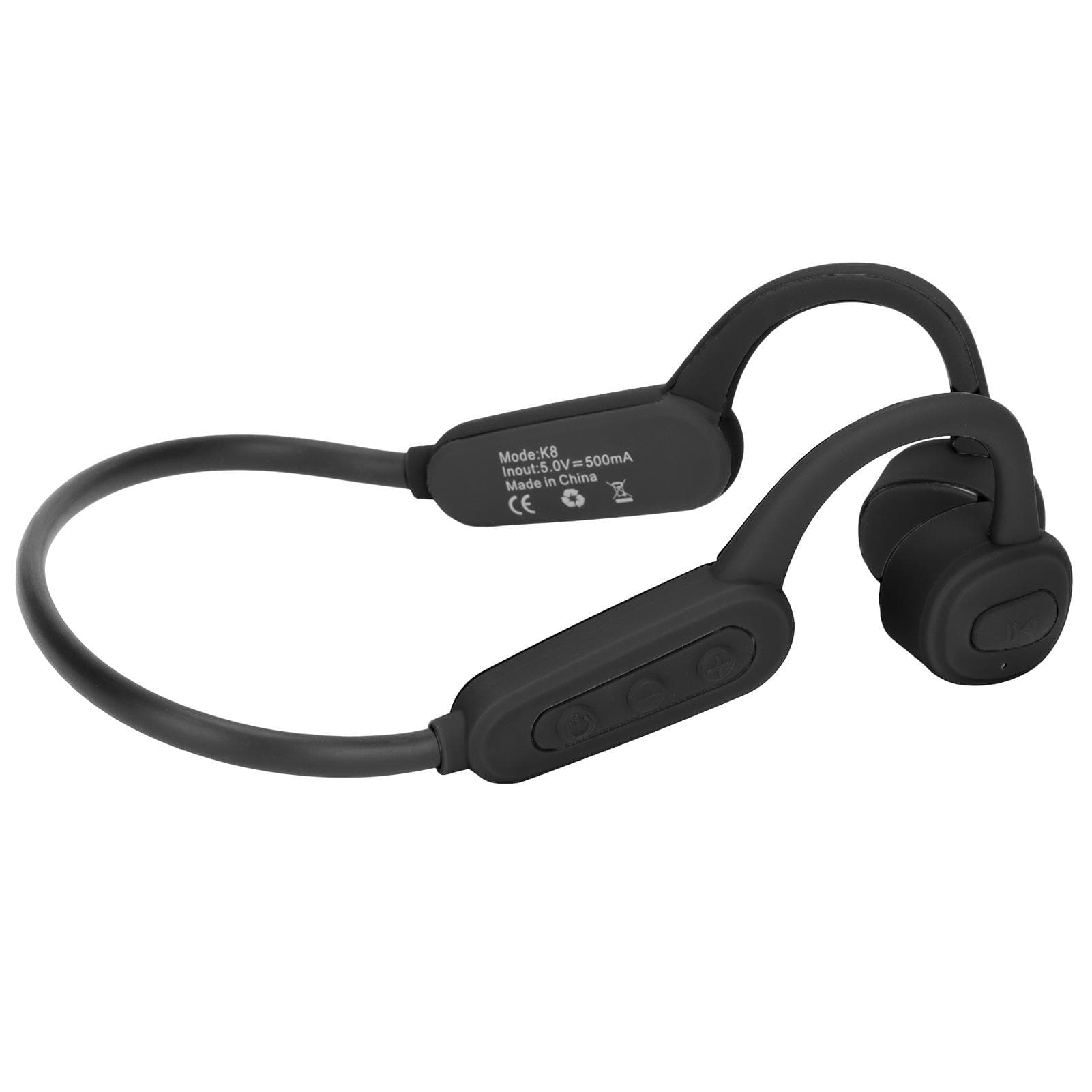 K8 Waterproof Bone Conduction Headphones Magnetic Charging Wireless Sports Headphones for Swimming black