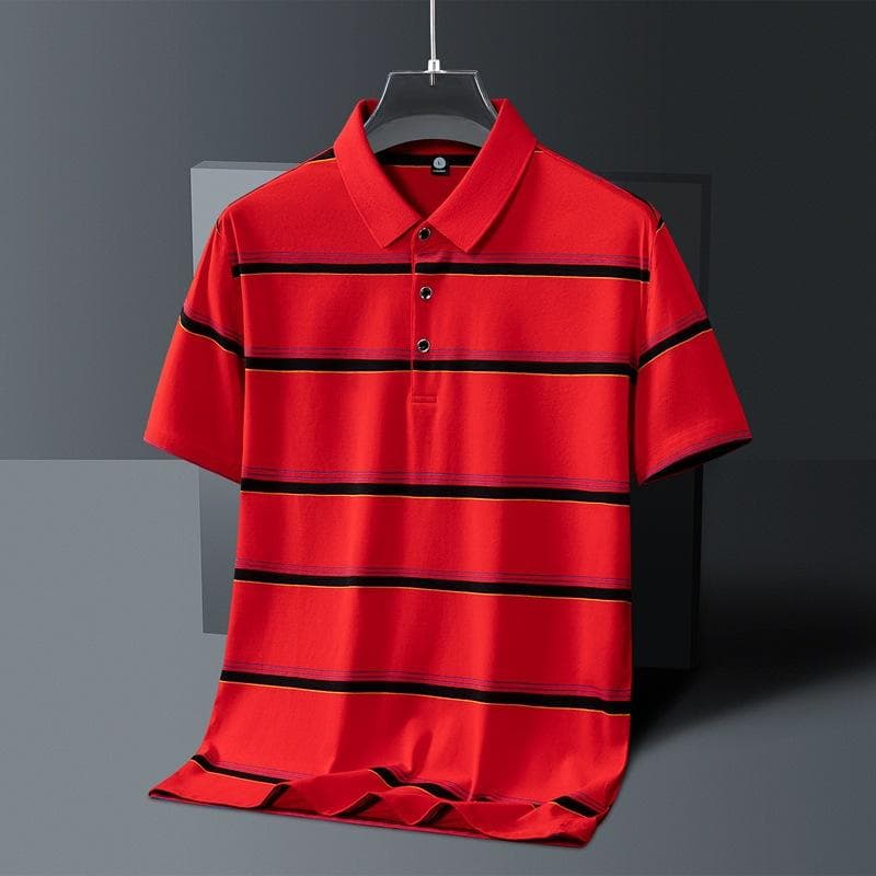 Men's Short Sleeved T-shirt Summer Striped T-shirt Polo Shirt Summer Short Sleeved Shirt XL