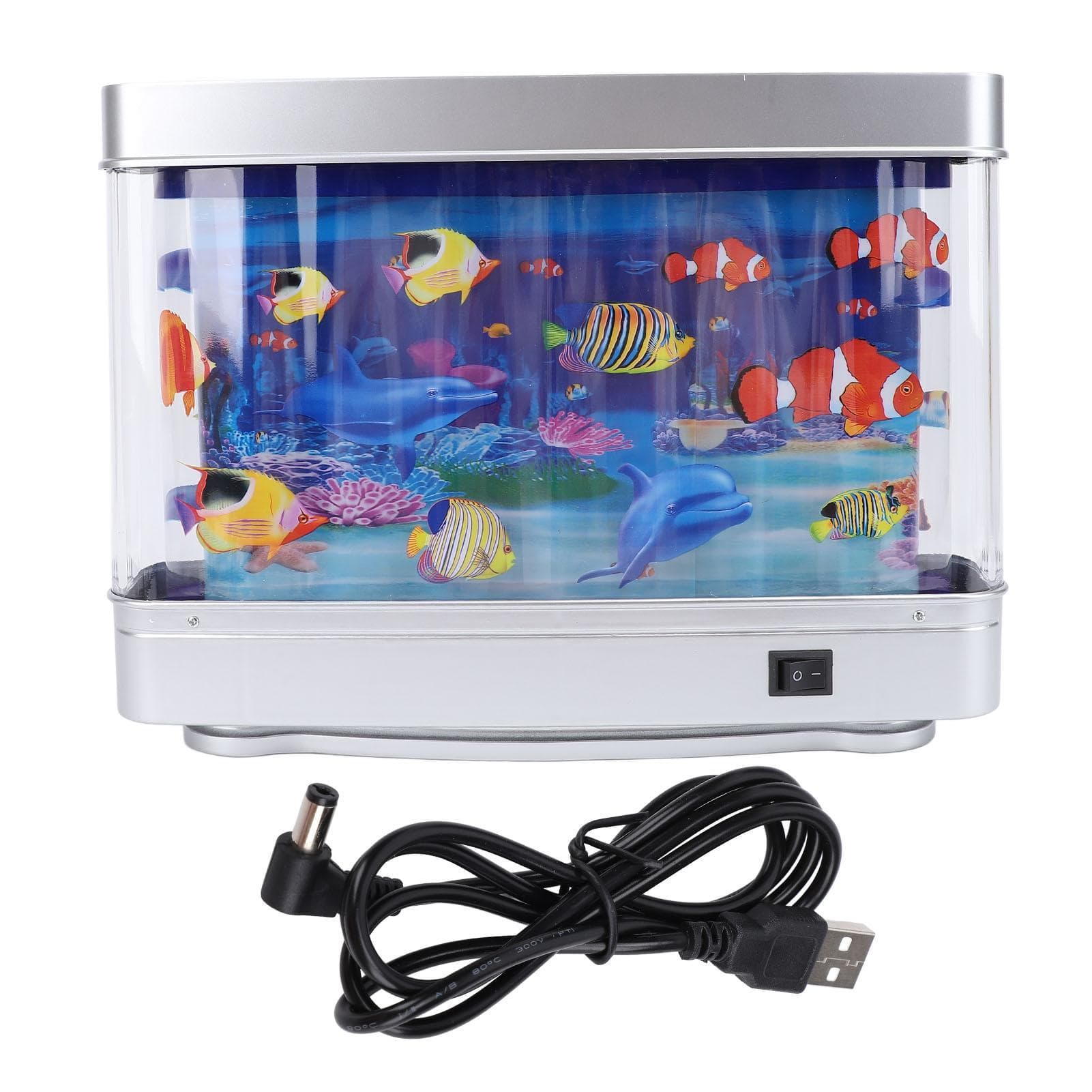 Fake Fish Tank Lamp Mini Decorative Tropical Fish Artificial Aquarium Night Light with Moving Fish