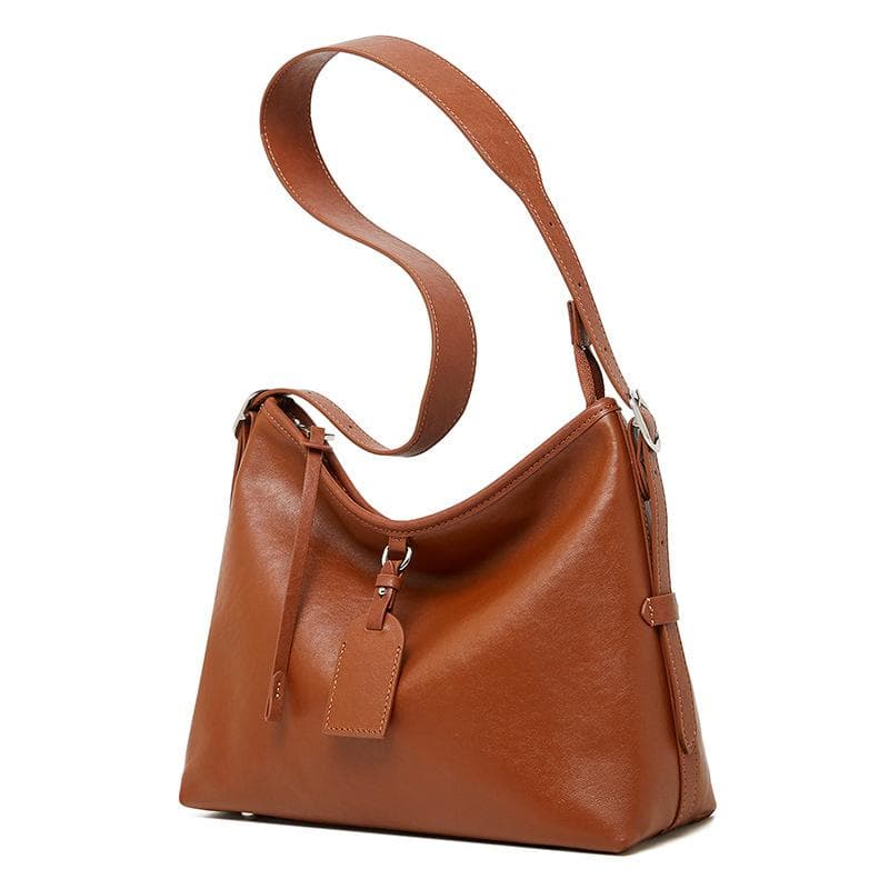 Leather Women's Bag Lazy Layer Plant Tanned Pitot Bag Shoulder Bag Simple Cross-body Bag brown