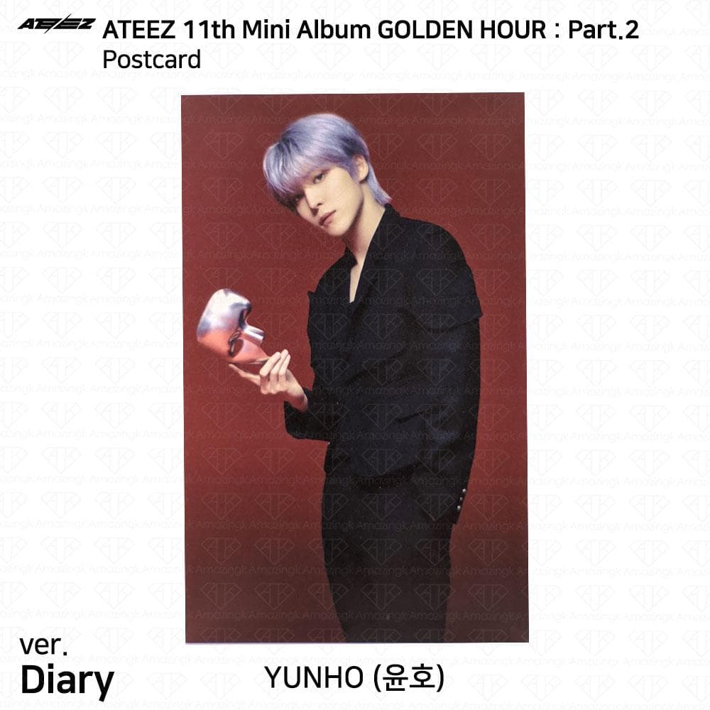 ATEEZ The 11th Mini Album Golden Hour Pt.2 To Diary For Ver Photocard Postcard Yunho - Diary Postcard