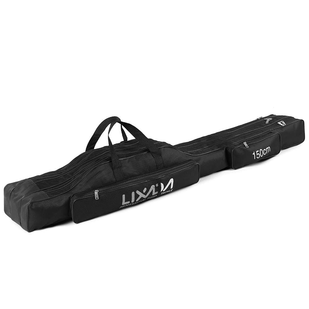 Lixada 130 cm / 150 cm Tre strati Borsa da pesca Pieghevole portatile Canna 150cm black