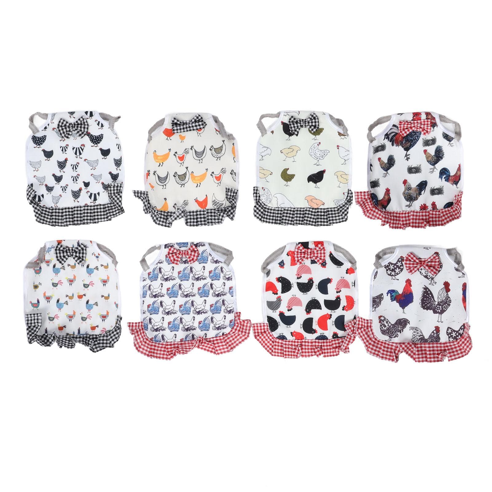 8 Pcs Chicken Saddle for Hens Wing Back Protector Elastic Straps Saddles Aprons Hen Feather Fixer