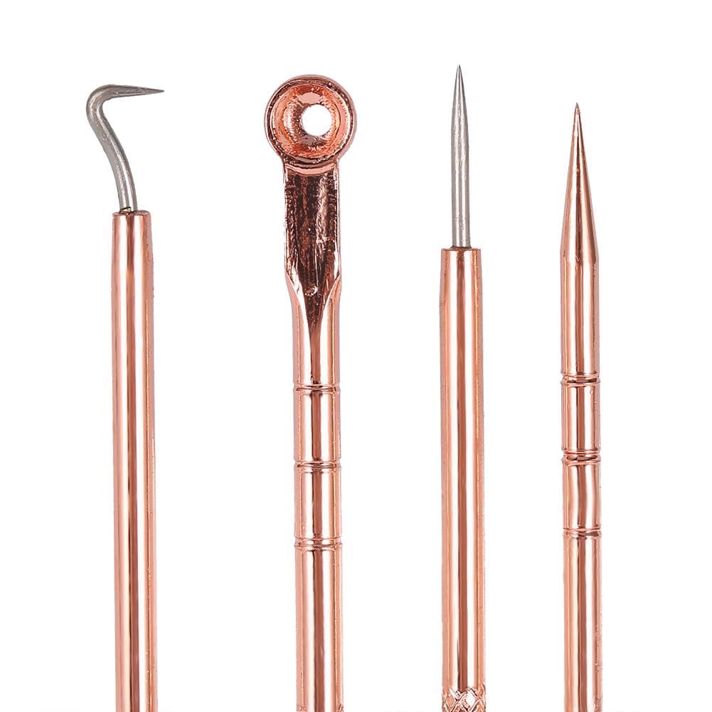 4PCSSet Stainless Steel Blackhead Acne Blemish Pimple Removal Needle Kit Tool white