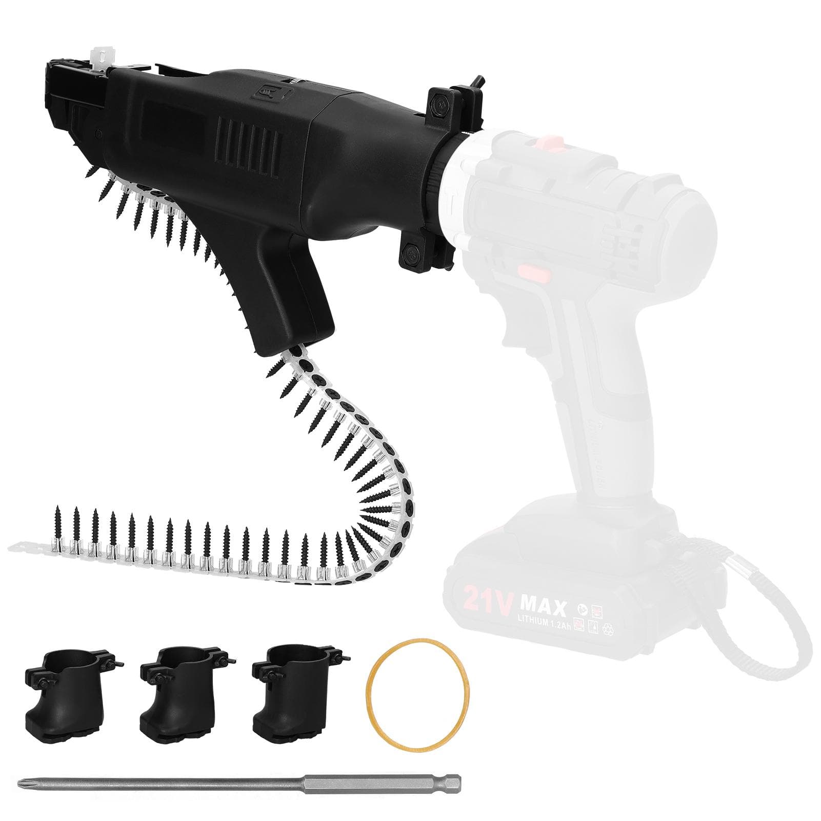 Automatic Lithium Electric Drill Chainscrew Machine Converter Cordless Staple Machine Rechargeable black